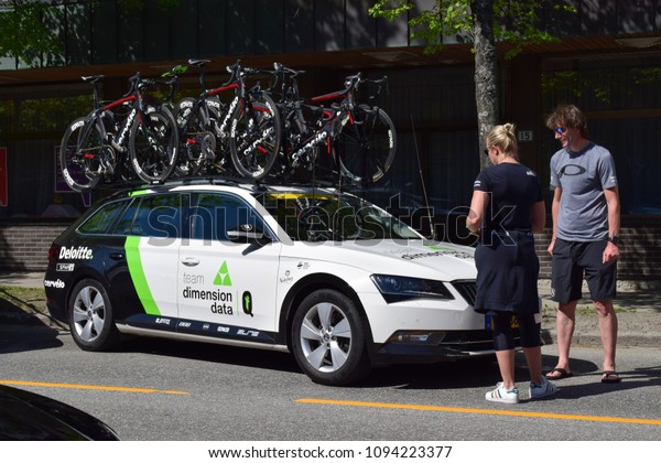 Team Dimension Data Transportation\
cars - Tour of Norway - Kongsvinger, Norway (19th May\
2018)