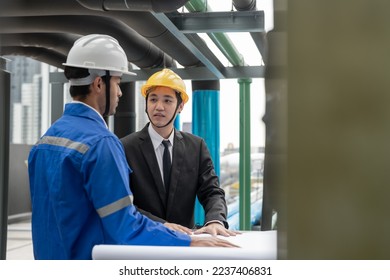 Team of engineer of mechanical checking on drawing planning on site working. Worker has proudly his job. Concept Engineer Operating and control in Factory with safety.
Team of engineer of mechanical c