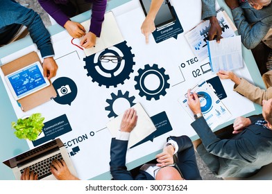 Team Functionality Industry Teamwork Connection Technology Concept