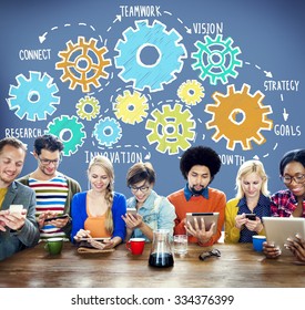 Team Functionality Industry Teamwork Connection Technology Concept