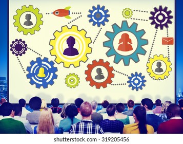 Team Functionality Teamwork Connection Technology Concept