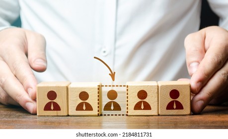 The team leader opens a new vacancy. Recruiting and staffing the group. Personnel management. Leadership position. Optimization. Hire positions. Human capital. Expansion of staff. Labor shortage - Shutterstock ID 2184811731