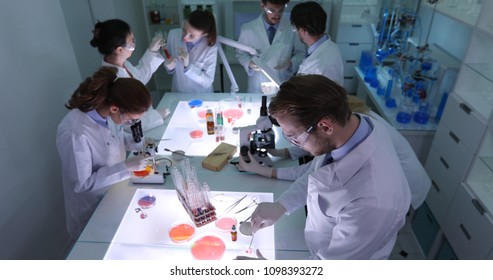 Team Forensics Scientists Working Scientific Laboratory Stock Photo ...