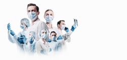 Team Of Medical Professionals On A White Background