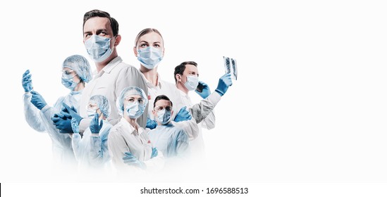 team of medical professionals on a white background - Powered by Shutterstock