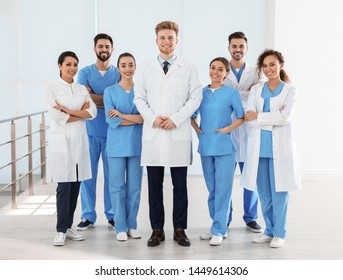 Team Of Medical Workers In Hospital. Unity Concept