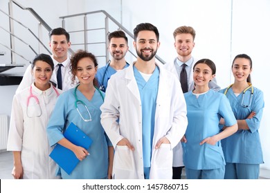 Team Of Medical Workers In Hospital. Unity Concept