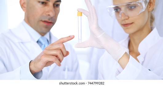 Team Scientific Researchers Laboratory Studying Substances Stock Photo ...