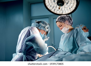 A team of surgeons is fighting for life, for a real operation, for real emotions. The intensive care team is fighting for the life of the patient. Saving life, the struggle for life - Powered by Shutterstock