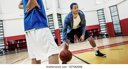 Team Teamwork Basketball Training Game Concept