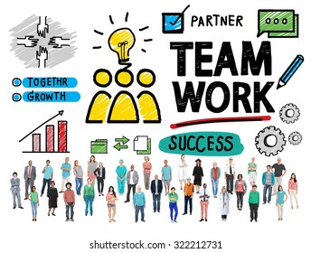 Team Teamwork Group Collaboration Organization Concept Stock ...