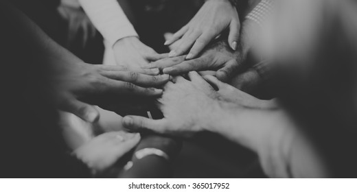 Team Teamwork Join Hands Partnership Concept