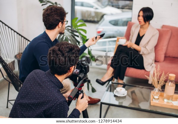 Team Tv Show Recording Chat Popular Stock Photo Edit Now