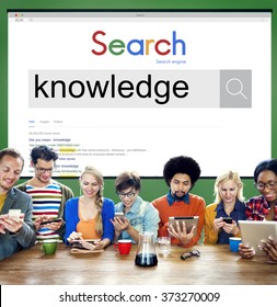 Team Using Technology Browsing Search Concept
