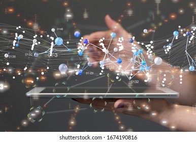 team work connection digital concept 