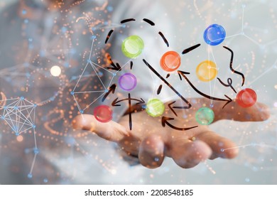 team work connection digital concept 

