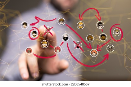 team work connection digital concept 
