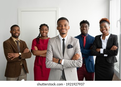 team of young african people in the office 