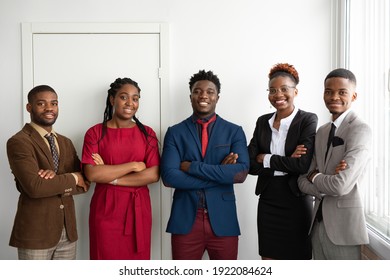 team of young african people in the office 