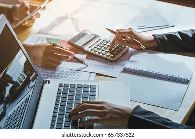 teamwork  business woman accounting concept financial in office - Shutterstock ID 657337522