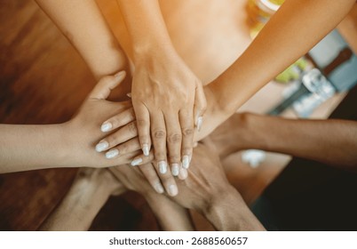 Teamwork, collaboration, unity in working, great group unity, goals for success in work and business growth.