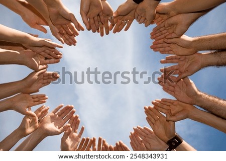 Similar – Image, Stock Photo limbs Hand Clouds