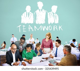 Teamwork Group Collaboration Organization Concept