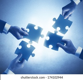 Teamwork and integration concept of a businesspeople