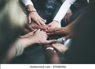 Teamwork Join Hands Support Together Concept - Shutterstock ID 370480586