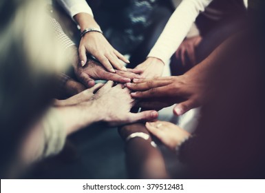 Teamwork Join Hands Support Together Concept - Shutterstock ID 379512481