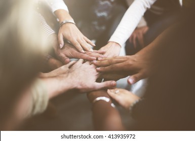Teamwork Join Hands Support Together Concept - Shutterstock ID 413935972