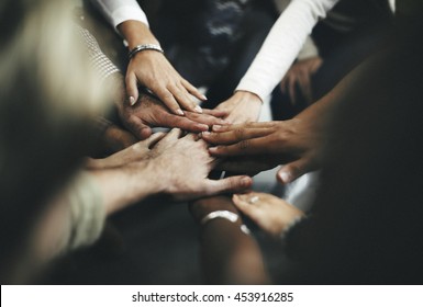Teamwork Join Hands Support Together Concept - Shutterstock ID 453916285