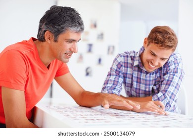 Teamwork, planning and business people as photographers for design, photoshoot or production for editing. Office, collaboration or editor with image for print review, results or photography portfolio - Powered by Shutterstock