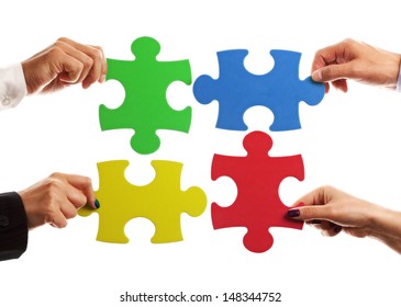 Teamwork Strategy Partnership Concept Business Team Stock Photo ...