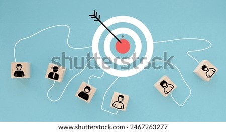 teamwork target on working together with the same goal Working idea sharing growing business success