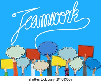 Teamwork Team Collaboration Support Member Unity Concept