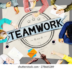 Teamwork Team Community Support Cooperation Concept Stock Photo ...