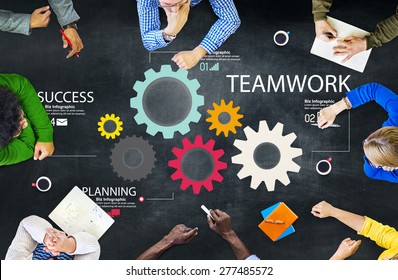 Teamwork Team Group Gear Partnership Cooperation Stock Photo 277485572 ...