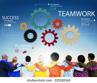 Teamwork Team Group Gear Partnership Cooperation Stock Photo 333189365 ...