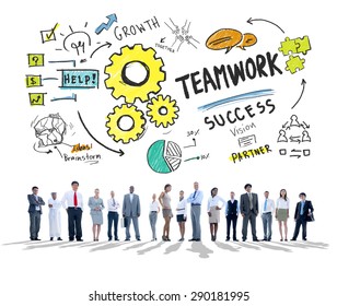 Teamwork Team Together Collaboration Business People Stock Photo ...