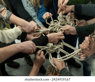 Teamwork, tor view, unity concept, team spirit