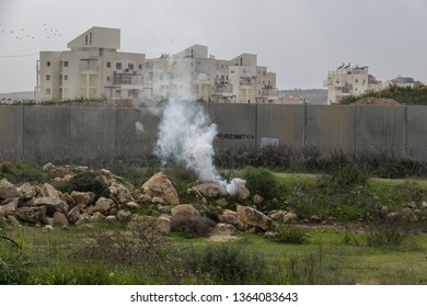 A Tear Gas Canister Exploded In Bilin, West Bank, Palestine, 15/02/19