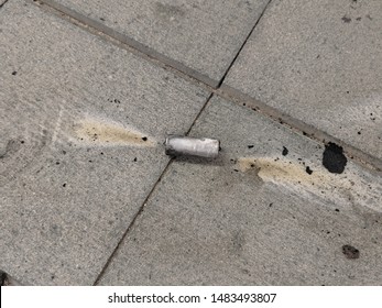 Tear Gas Canister Used By Hong Kong Police Against Protesters Left On Ground