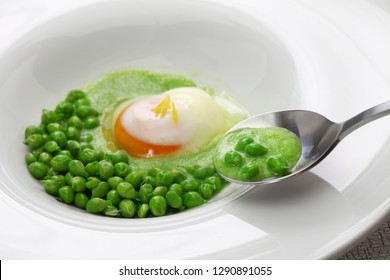 Tear Peas With Poached Egg, Spanish Basque Cuisine