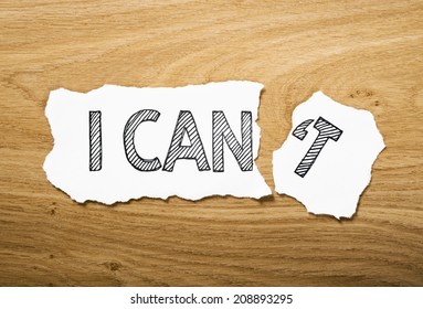 teared paper with I can or I can't text
