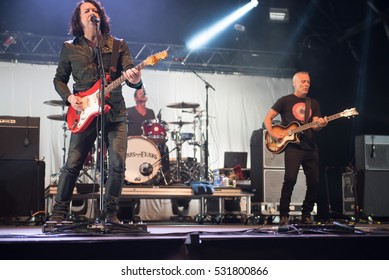 Tears For Fears Perform At Camp Bestival, Lulworth Castle, Dorset UK On 31 July 2016.  Pictured: Roland Orzabal And Curt Smith


