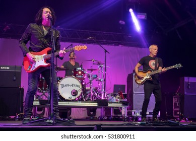 Tears For Fears Perform At Camp Bestival, Lulworth Castle, Dorset UK On 31 July 2016.  Pictured: Roland Orzabal And Curt Smith


