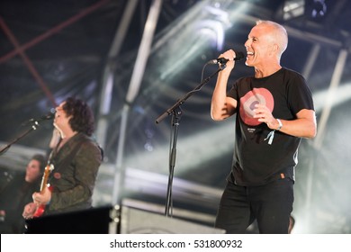 Tears For Fears Perform At Camp Bestival, Lulworth Castle, Dorset UK On 31 July 2016.  Pictured:  Roland Orzabal And Curt Smith


