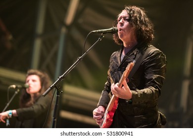 Tears For Fears Perform At Camp Bestival, Lulworth Castle, Dorset UK On 31 July 2016.  Pictured: Roland Orzabal 

