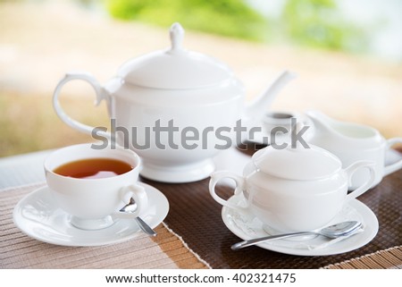 Similar – Image, Stock Photo teatime Beverage Drinking